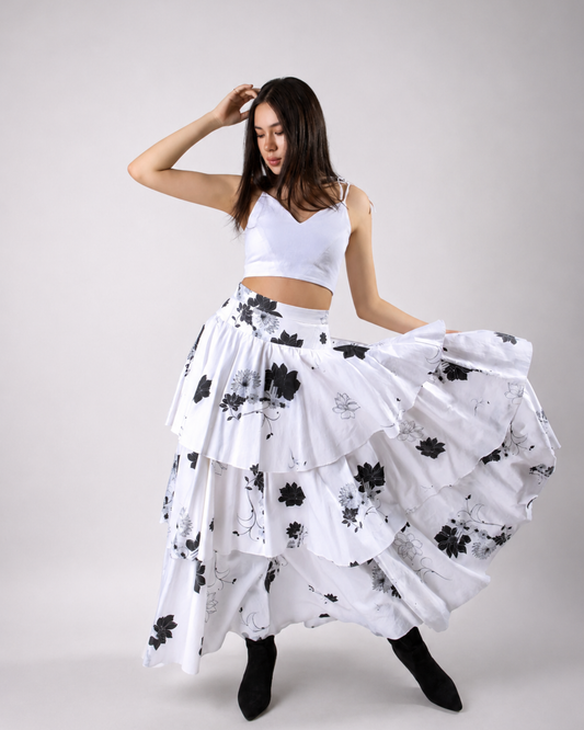 Danielle Maxi Skirt - City of Blossoms Print